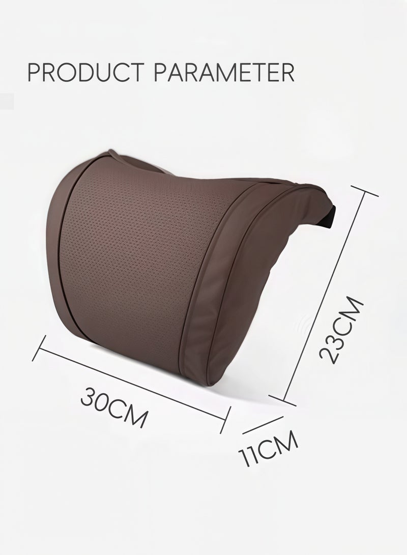 وسادة رقبة لمقعد السيارة، وسادة مسند رأس للسيارة، وسادة مسند رأس لتخفيف آلام الرقبة وتوتر العضلات، وسادة رأس داعمة للرقبة بتصميم مريح لتخفيف إرهاق القيادة، ملحقات داخلية للسيارات (بني) - Image 2